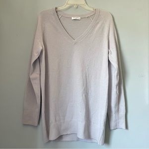 Equipment Asher V-Neck Gray Cashmere Sweater